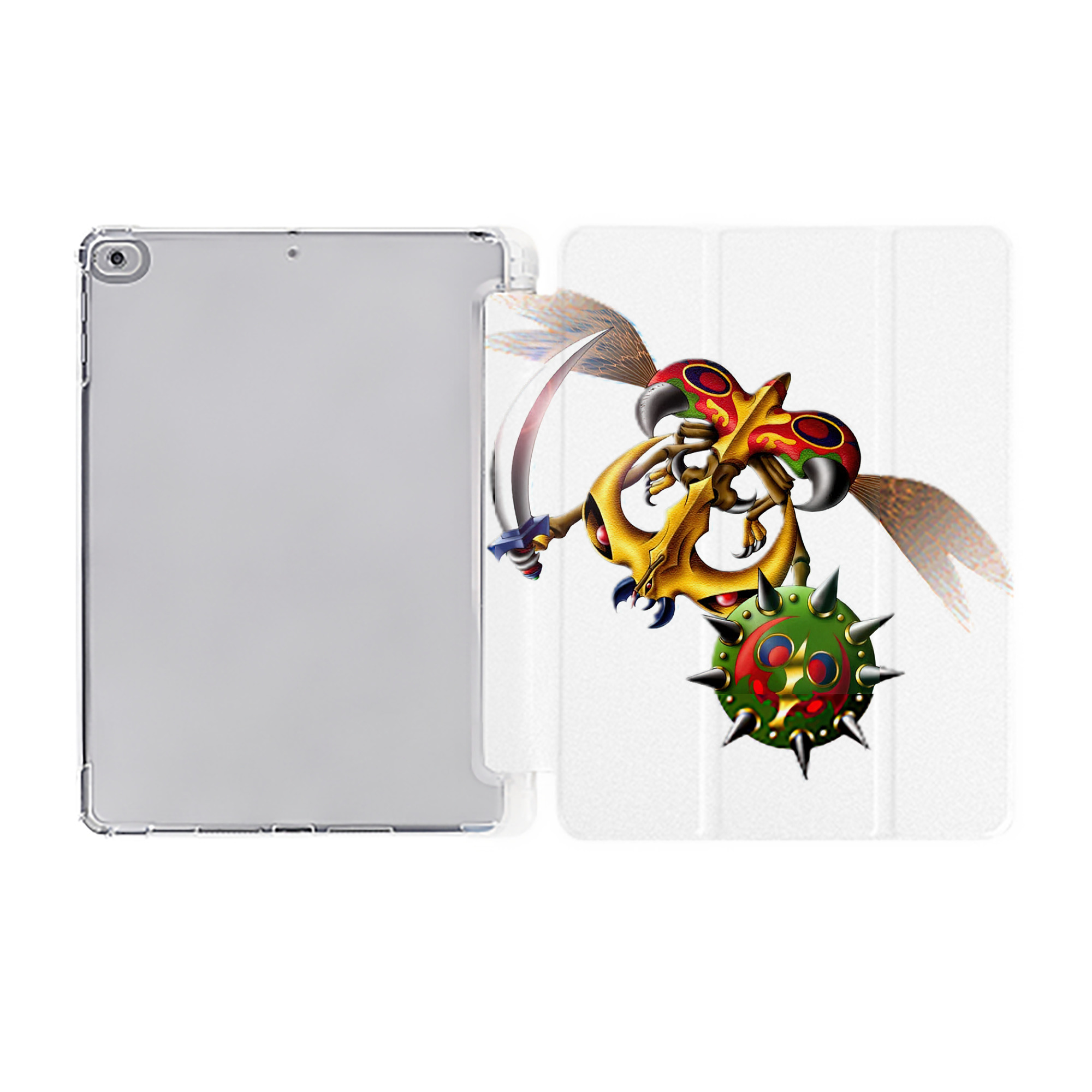 （画像用） 遊☆戯☆王 Yu-Gi-Oh! IPad ケース ペン収納付き 三つ折りスタンド PUレザー×シリコン 対応機種9.5/10.5/10.9インチ